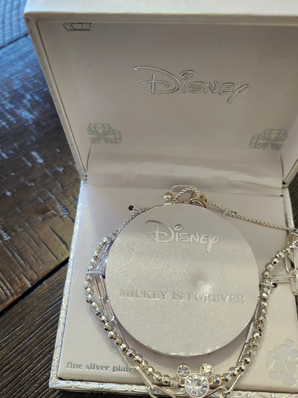 Disney Silver-Plated Mickey Crystal Bracelet - Silver - Picture 10 of 14